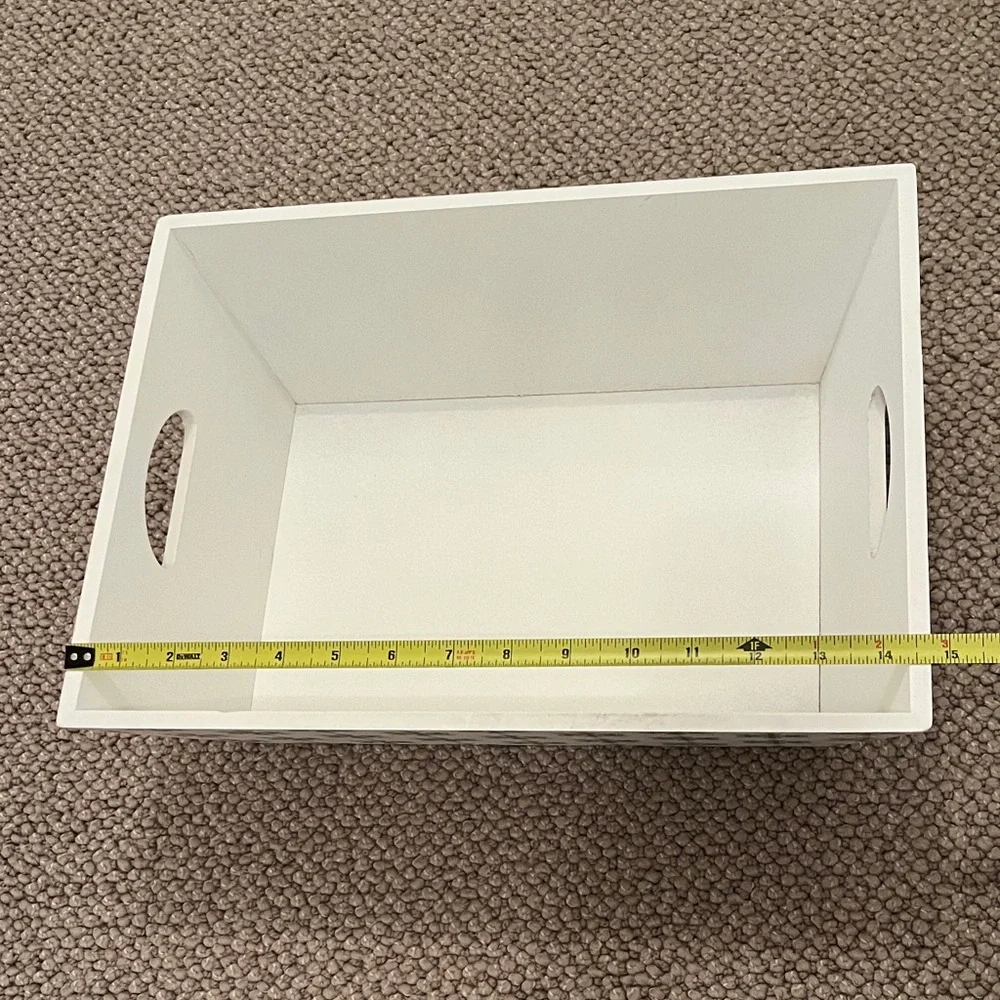 White and Silver Snowflake Tray/Storage Bin - Perfect for the Holidays!